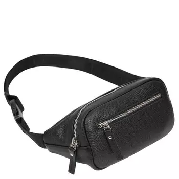 981074 Сумка поясная, отдел на молнии, цвет черный 5х19х13см