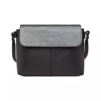 9851168/BL Сумка мессенджер Gilda , отдел на клапане, цвет черный/серый 21х16х7см