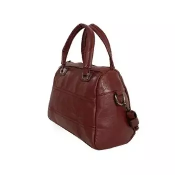 9857 Сумка саквояж, отдел на молнии, цвет бордовый 32х19х12см