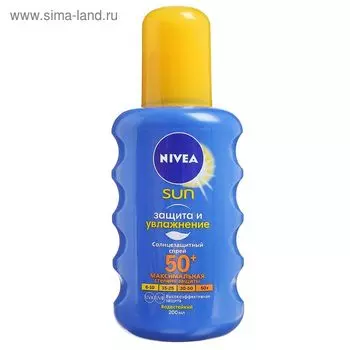 Аэрозоль солнцезащитный Nivea SUN Ухаживающий, SPF 50, 200 мл.