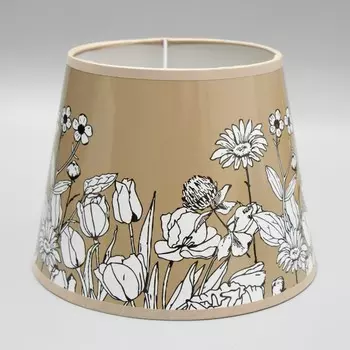 Абажур для лампы, торшера «Белые цветы», Е14, 202015 см