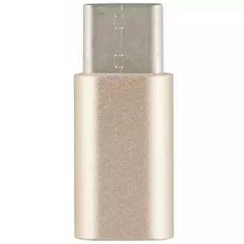 Адаптер-переходник Red Line, с microUSB на Type-C, золотистый