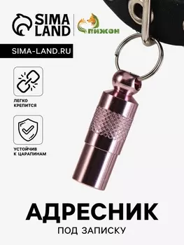 Адресник-капсула под записку, 0.92.75 см, розовый