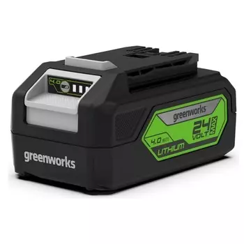 Аккумулятор Greenworks G24B4, 24 В, 4 Ач, Li-Ion, с двумя разъемами, индикатор заряда