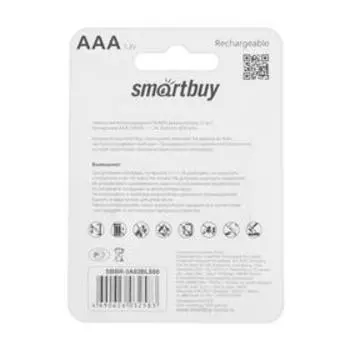 Аккумулятор Smartbuy, Ni-Mh, AAA, HR03-2BL, 1.2В, 800 мАч, блистер, 2 шт.