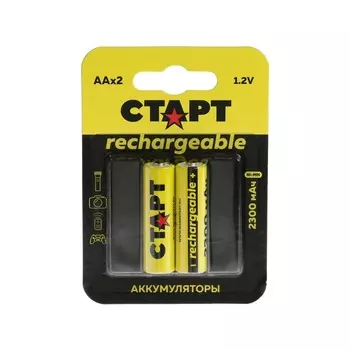 Аккумулятор СТАРТ, Ni-Mh, AA, HR6-2BL, 1.2В, 2300 мАч, блистер, 2 шт