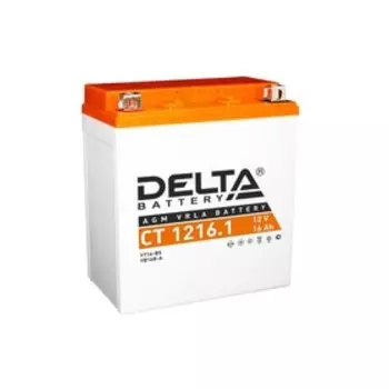 Аккумуляторная батарея Delta CT 1216.1, 16 Ач, 12 Вольт, П/П, стартерный ток 230 А
