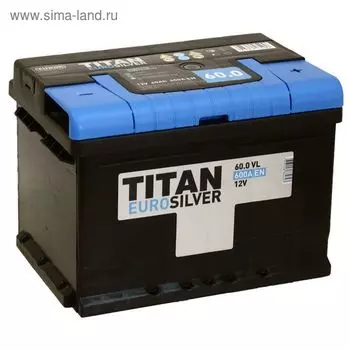Автомобильный аккумулятор Titan Euro Silver 60 Ач, обратная полярность, низкая