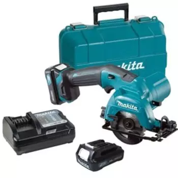 Аккумуляторная дисковая пила Makita HS301 DWAE, 10.8 В, 2х2 Ач, 1500 об/м, d=85 мм, кейс
