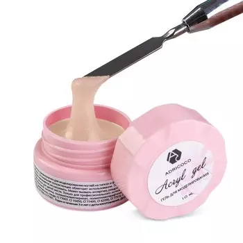 Акригель для наращивания ногтей Adricoco, №06 камуфлирующий, естественный беж, 10 мл