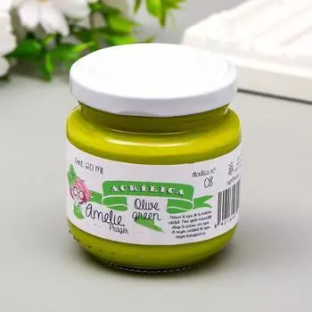 Акриловая краска AMELIE оливково-зелёный. 120 мл