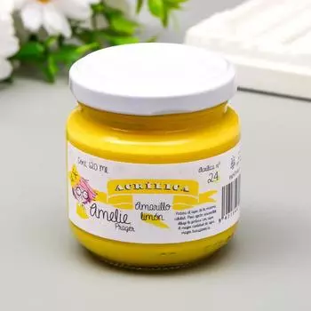 Акриловая краска AMELIE жёлтый лимон. 120 мл