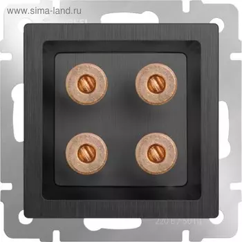 Акустическая розетка WL04-AUDIOx4 цвет графит рифленый, материал пластик