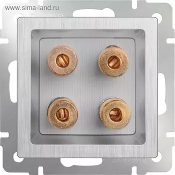 Акустическая розетка WL09-AUDIOx4, цвет cеребряный