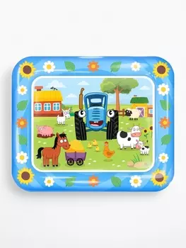 Акваковрик надувной, 6050 см, фигурки EVA, Синий Трактор