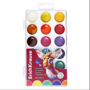 Акварель 18 цветов ErichKrause "Safari", с УФ защитой яркости, в коробке