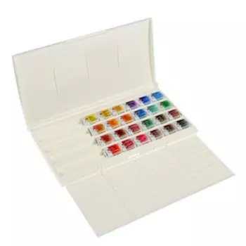 Акварель художественная в кюветах «ЗХК. Санкт-Петербург», 24 цвета 2.5 мл, пластиковая палитра, 1942017