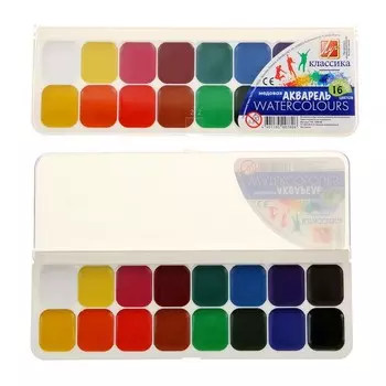 Акварель «Луч. Классика», 16 цветов, без кисти