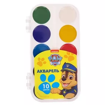 Акварель медовая «Щенячий патруль», 10 цветов, без кисти