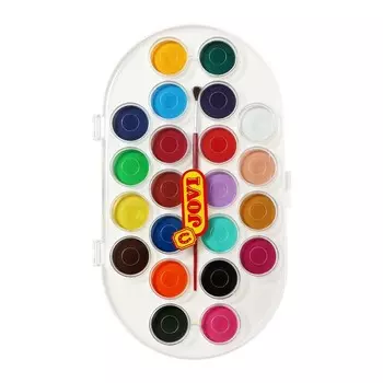 Акварель сухая JOVI, 22 цвета, d=20 мм, с кистью