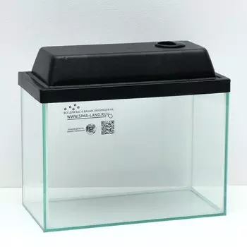 Аквариум «Прямоугольный» с крышкой, 15 литров, 341725/30 см, чёрный