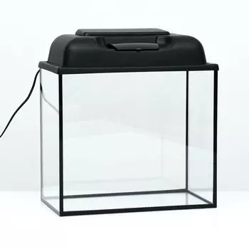 Аквариум "Прямоугольный" с крышкой, 25 литров, 38 х 21 х 33,7 см, чёрный