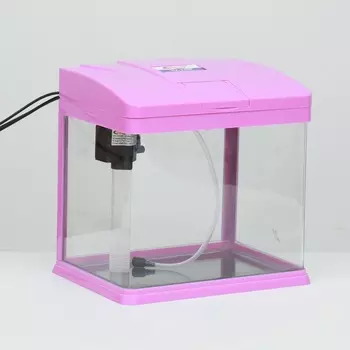 Аквариум SeaStar HX-240ZF в комплекте: LED-лампа двухцветная, фильтр 200 л/ч, 12 л розовый