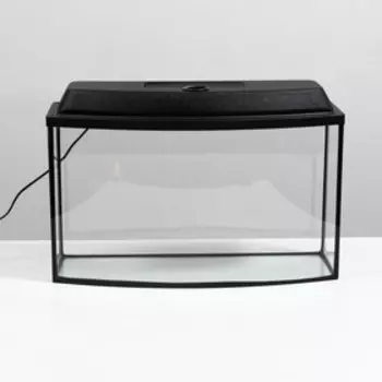 Аквариум телевизор с крышкой, 45 литров, 60 х 22 х 35/40 см, чёрный