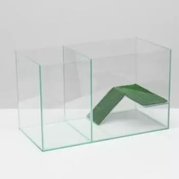 Аквариум-террариум с мостиком 35 литров, без крышки, 50 x 25 x 30 см