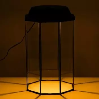 Аквариум "Восьмигранный" с крышкой, 32 литра, 29 х 29 х 45/50 см, чёрный