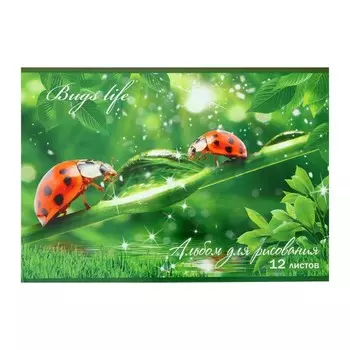 Альбом д/рис А4 12л на скрепке "Bugs life" УФ-лак обл мел карт (АР12М109/UV/1)