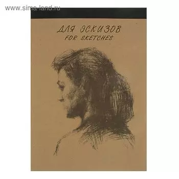 Альбом для эскизов А3, 40 листов "Модель", обложка крафт-бумага, блок крафт-бумага 120 г/м