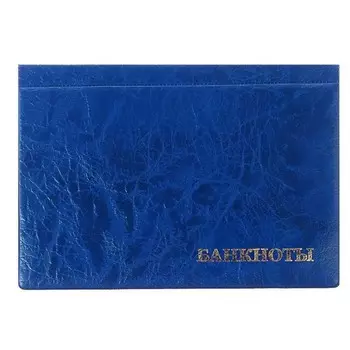 Альбом для бон 125 х 185 мм Calligrata, на 24 банкноты, обложка искусственная кожа, синий