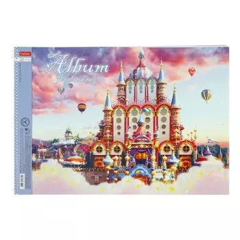 Альбом для рисования А3, 32 листа на гребне Hatber "Волшебный замок", обложка мелованный картон, блок 100 г/м2