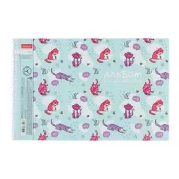 Альбом для рисования А4, 24 листа на гребне "Забавные истории", обложка мелованный картон, блок 100 г/м2, перфорация на отрыв, МИКС