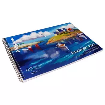 Альбом для рисования А4, 40 листов, блок 120 г/м, на спирали, Erich Krause "Art Spirit", 100% белизна, перфорация на отрыв, твердая подложка