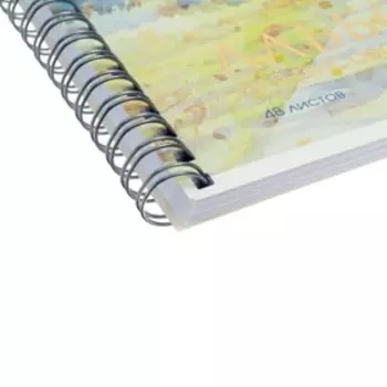 Альбом для рисования А4, 48 листов на гребне "Осень", обложка мелованный картон, ламинация Soft-Touch, тиснение фольгой, блок 100 г/м²