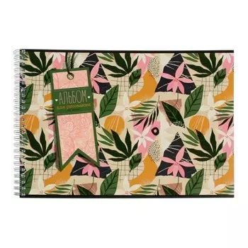 Альбом для рисования А4, 48 листов на гребне "Тропик", обложка мелованный картон, матовая ламинация, выборочный УФ-лак, блок 100 г/м²