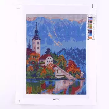 Алмазная мозаика 30 40 см, (полное заполнение) «Крепость у воды»