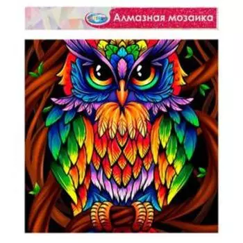 Алмазная мозаика без подрамника, частичное заполнение «Сова» 40×50 см