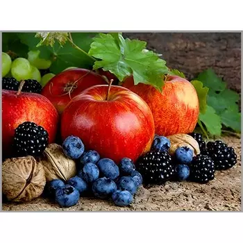 Алмазная мозаика без подрамника «Дары лета» 40 30 см, 35 цветов