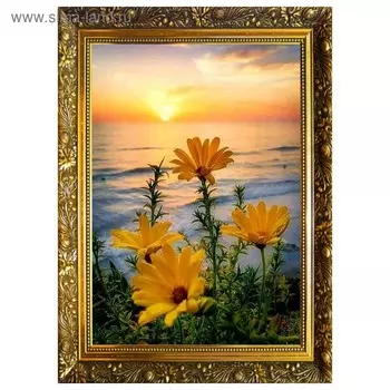 Алмазная мозаика "Цветочное пробуждение" 29,5×20,5 см, 25 цветов