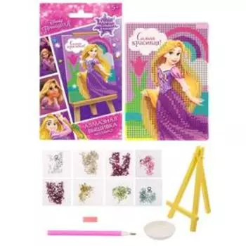 Алмазная мозаика для детей "Самая красивая!" Принцессы: Рапунцель + емк, стерж с клеев подуш