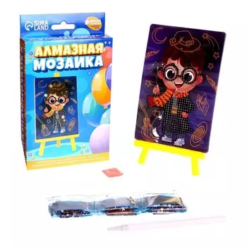 Алмазная мозаика с частичным заполнением на подставке для детей «Время волшебства», 10 х 15 см