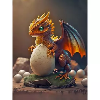 Алмазная мозаика «Дракончик» 15 20 см, без подрамника