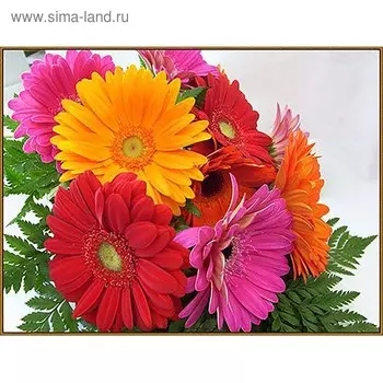 Алмазная мозаика «Герберы», 26×20 см, 32 цвета