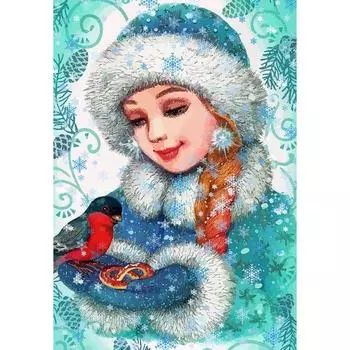 Алмазная мозаика Картина «Снегурочка» 29.5×20.5 см, 30 цветов