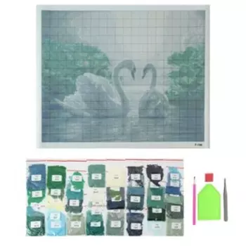 Алмазная мозаика «Лебединая верность» 50 × 40, 39 цветов