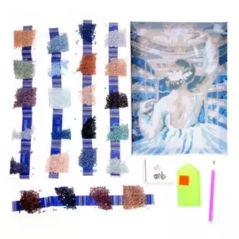 Алмазная мозаика на подрамнике с полным заполнением «Балерина в театре», 20х30 см