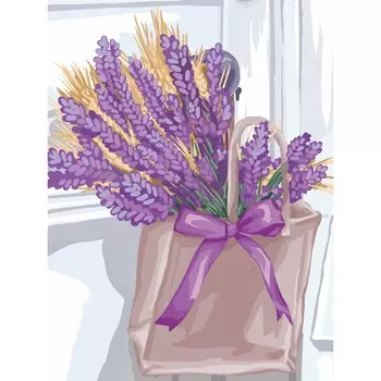 Алмазная мозаика на подрамнике с полным заполнением «Букет лаванды», 30 40 см